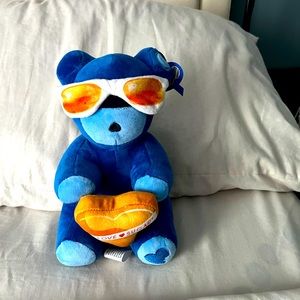 Blue cuddly decorative I love sugar bear